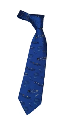 New AMBIANCE Exclusive Blue Multi-Color Tie 100% Silk Qte_G - Image 1 of 2