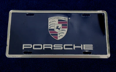 Discontinued Porsche Fron License Plate With Raised Letters and Crest - Image 1 of 4