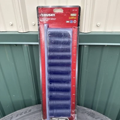 Husky Impact Socket Set 1/2" Drive Standard Metric Cr-Mo Alloy Steel 11 Piece - Image 1 of 3