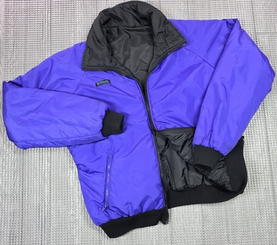 Vintage 90s Columbia Men’s L Reversible Full Zip Jacket Purple Black Bomber - Image 1 of 4