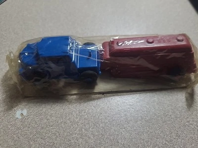 Remolque camión gasolina plástico Lido vintage azul/rojo Foto 1 de 4