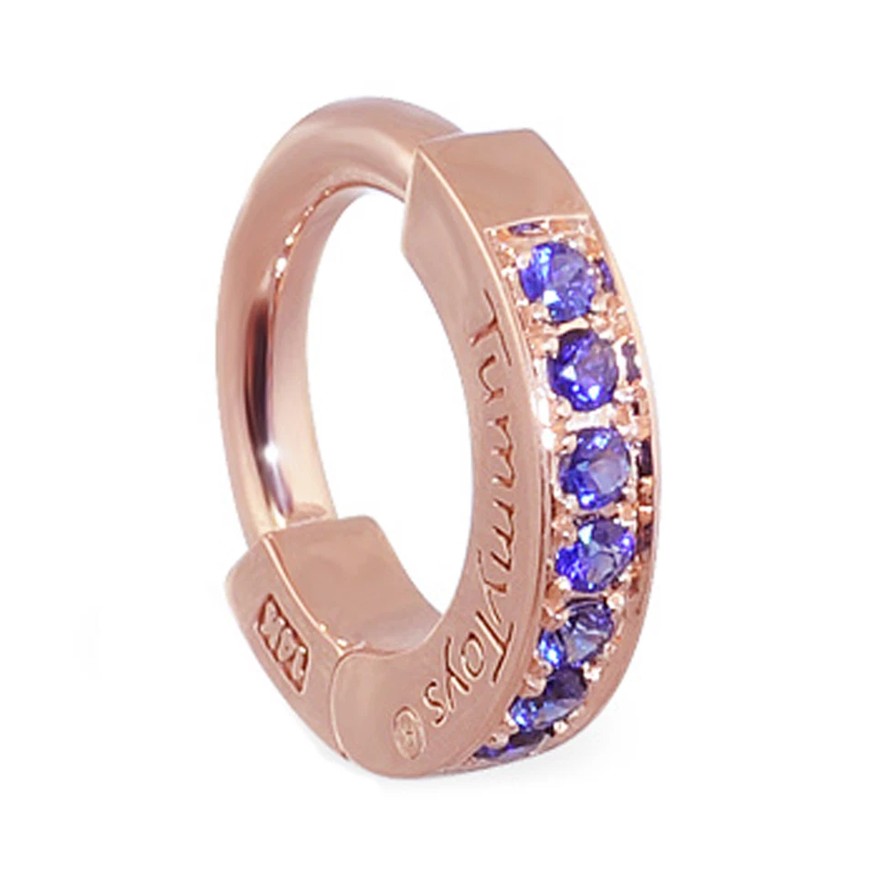 Zafiro Azul 14 quilates Oro Rosa Dormir Ombligo Anillo Ombligo Joyería Foto 1 de 1