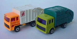 1979 Matchbox Superfast #36 Orange & Maisto Green Garbage Refuse TRUCKS Nice - Picture 1 of 12
