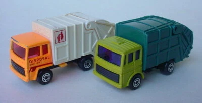 1979 Matchbox Superfast #36 Orange & Maisto Green Garbage Refuse TRUCKS Nice - Image 1 of 4