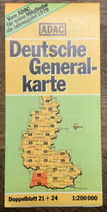 Generalkarte ADAC - Bundesrepublik Deutschland Doppelblatt 21+24 1979