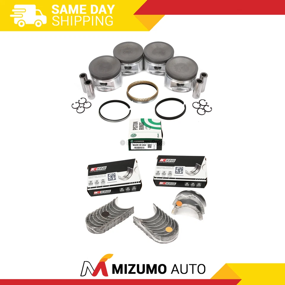 Pistons Main Rod Bearings Fit 91-99 Nissan Altima 240SX 2.4L KA24DE DOHC - Image 1 of 4