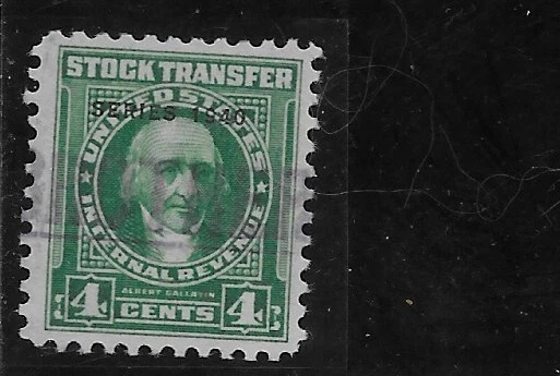 US Scott RD70, Revenue, Stock Transfer, 4 Cent, Series of 1940, Used, NG, F/VF - Image 1 of 1
