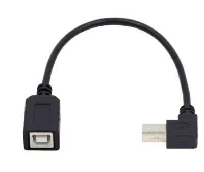 USB 2.0 B Type Male to Female Left-Angle Printer Extension Cable 0.2m - Image 1 of 4