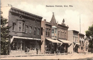 KIEL, WISCONSIN - DISTRITO DE NEGOCIOS OCUPADO - 1908 - POSTAL ANTIGUA - Imagen 1 de 2