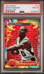 1993-94 Topps Finest rifrattore 113 Dennis Rodman PSA 8 4931 - Foto 1 di 2