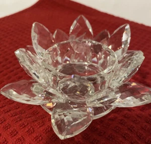 Crystal Flower Tealight Holder 18 x 8 cm - Picture 1 of 6