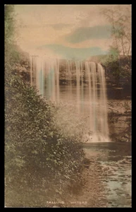 Rppc "FALLING WATER" Cataratas Desconocidas, Escena Boscada, COLOREADO A MANO, FOTO REAL 1918 - Imagen 1 de 2