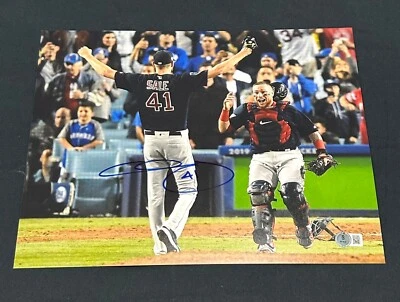 Foto firmada por Chris Sale auto 11x14 de los Medias Rojas de Boston Serie Mundial 2018 certificado de autenticidad BAS Foto 1 de 4