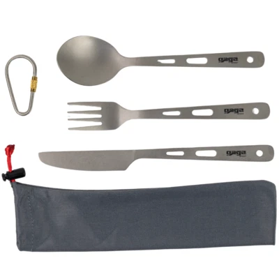 Gagasport Titanium Travel Utensil Set – Reusable Fork, Spoon & Knife with Case - Image 1 of 4