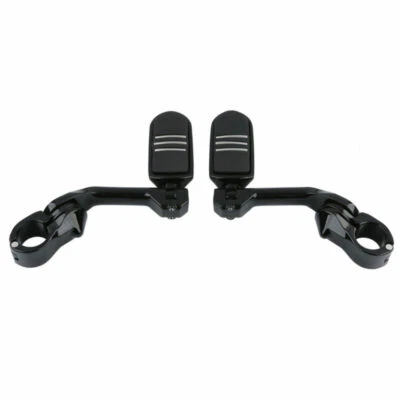 Motorcycle 1.25" 1 1/4" Adjustable Long Angled Streamliner Highway Foot Peg BLK - Image 1 of 4