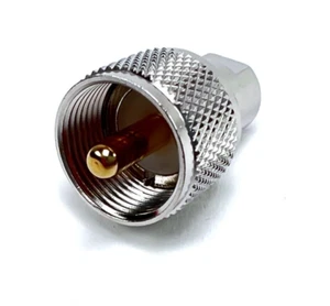 2pcs RF Coax Adapter FME Male Plug to UHF PL-259 Male Plug Gold Pin Nickle Body - Picture 1 of 6