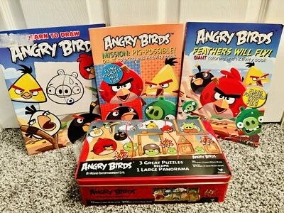 Angry Birds Jigsaw Puzzle Coloring Activity Book & Learn To Draw Book Set - Image 1 of 4