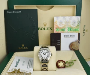 ROLEX Ladies 29mm 18kt White Gold Pearlmaster White Roman Dial 80319 SANT BLANC - Picture 1 of 8