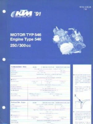 1991 KTM 250 300 Engine Spare Parts Poster : 320328