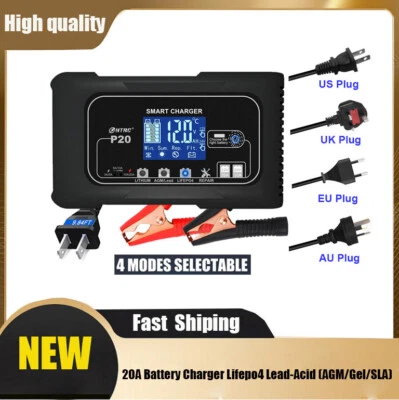 20A Battery Charger 12V/24V Lifepo4 Lead-Acid (AGM/Gel/SLA) Battery Charger SUK - Image 1 of 4