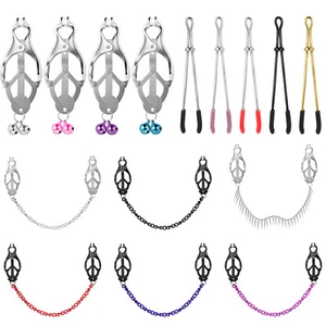 Adjustable Body Chain Clamps Stainless Steel Nipple Clamps Non-Piercing Jewelry - Picture 1 of 25