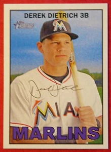 2016 Topps Heritage Derek Dietrich #124 (Marlins) NM+ - Picture 1 of 1