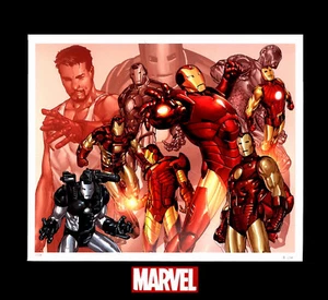 Personaje de cómic Tony Stark Iron Man traje tributo historia collage bellas artes impresión - Imagen 1 de 1