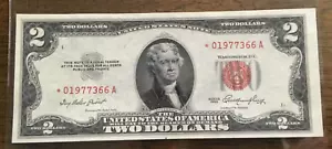 1953 $2.00 TWO DOLLAR RED SEALSTAR NOTE uncirculated - Picture 1 of 2