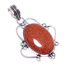 Ethnic Jewelry Pendant 2'' Golden Sun Sitara Silver