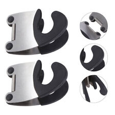 Repos cuillère à clip pot en acier inoxydable (noir) - 2 pièces
