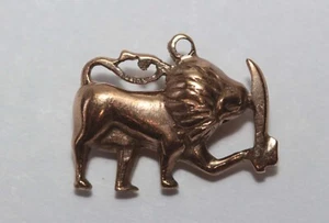 HEAVY TINY VINTAGE 9CT GOLD SRI LANKA FLAG CHARM 2.9 grams SOLID gold not hollow - Picture 1 of 12