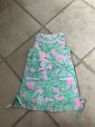 Lilly Pulitzer Pink And Green Palm Floral Shift Dress Girls Size 5