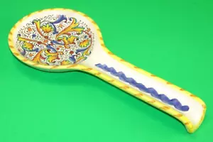 Meridiana Ceramiche Floral Dueling Dragons Ceramic Spoon Rest Made In Italy VNTG - Picture 1 of 9