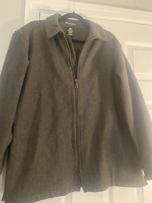 Brandini Mens Jacket Size Medium Full Zip Olive/Dark Green Wool Blend Coat  - Image 1 of 4