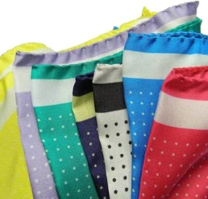 NOVITA FAZZOLETTO UOMO A POIS COLORI FLUORESCENTI POCHETTE DA TASCHINO FLUO - Foto 1 di 12