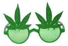 Pot Leaf Weed Marijuana Leaf Glasses Cannabis Green Costume Accessory