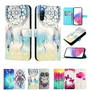 Muster Handy Tasche Bildschirm Schutz Motiv Hülle Magnet Flip Folding Cover Case - Picture 1 of 19