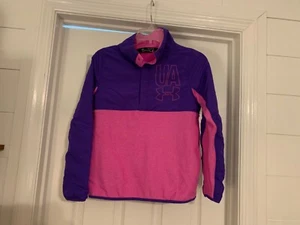 Under Armour Cold Gear Girls 1/2 Snap Fleece Pullover Youth XL Purple Pink - Picture 1 of 7