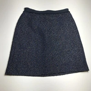 Ann Taylor Navy filo metallizzato tessuto dritto matita chic elegante taglia 8 nuovo con etichette - Foto 1 di 16