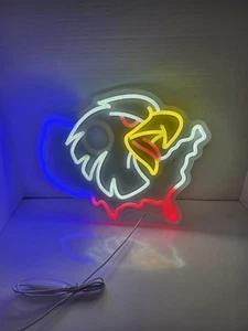 Nevorian Usa With Eagle Neon Light 16" × 13" - Picture 1 of 4