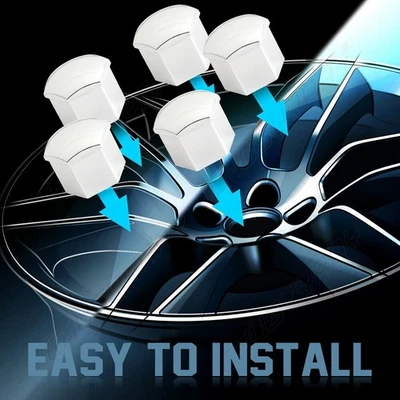 For Tesla Model 3 S X Y 21mm Chrome Wheel Nut Bolt Cap Hub ScrewCover Car Parts - Imagem 1 de 4