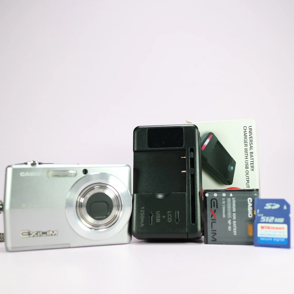Casio Digital Camera Exilim EX-Z500 5.0MP Silver Tested Full Working Set - Image 1 of 4
