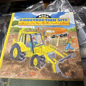 Busy Construction Site A Lift-the-Flap Learning Board Book Baby Toddler Vehicles - Picture 1 of 14