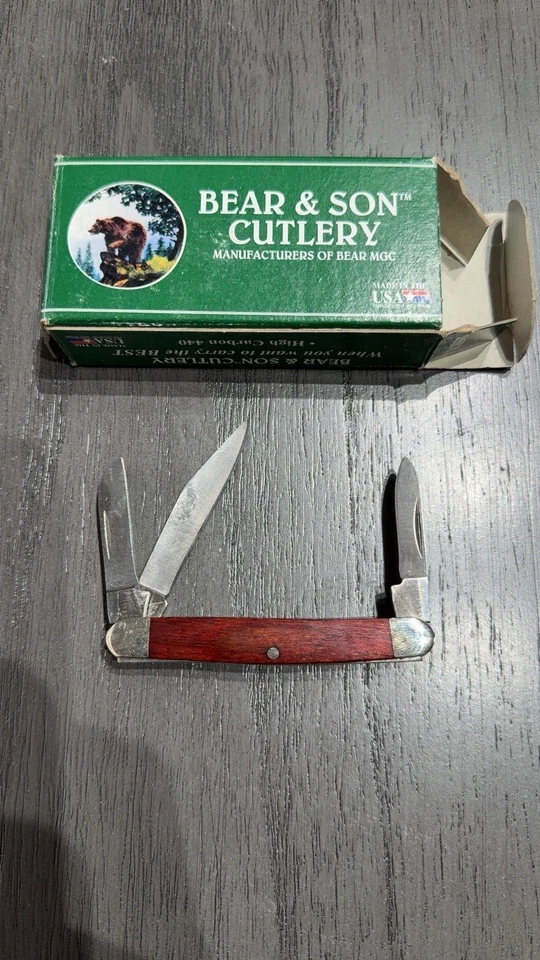 Cuchillo Bear & Son Small Stockman de palo de rosa 233R 2 3/4" cerrado Foto 1 de 1