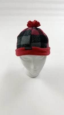 Columbia Sombrero Gorra Polar Pom Juvenil Talla Única Rojo Negro Cuadros Invierno Gorro Cálido Foto 1 de 4
