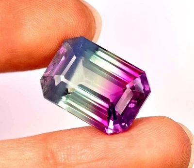 Pedra preciosa solta 9,35 quilates natural pitambari safira bicolor certificada Sri Lanka - Imagem 1 de 4