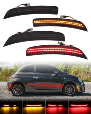 For 2012-2017 Fiat 500 Abarth Dynamic LED Front Rear Bumper Side Marker Lights - Imagem 1 de 4