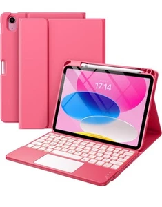Wireless Keyboard Case For iPad A16 11th + 10th Generation 10.9" W/ Folio Cover - Photo 1/10