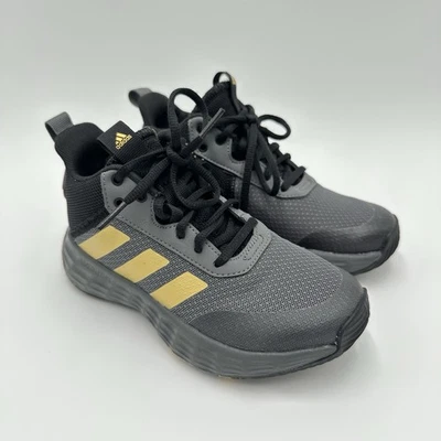 adidas Kid’s Own The Game 2.0 Basketball Sneakers GZ3381 Gray Gold Size 13 Youth - Image 1 of 4