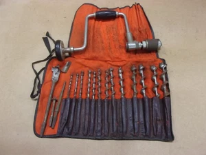 Vtg Antique 12" YANKEE No. 2100 Irin Auger Wood Bit Set Hand Ratchet Brace Drill - Picture 1 of 19